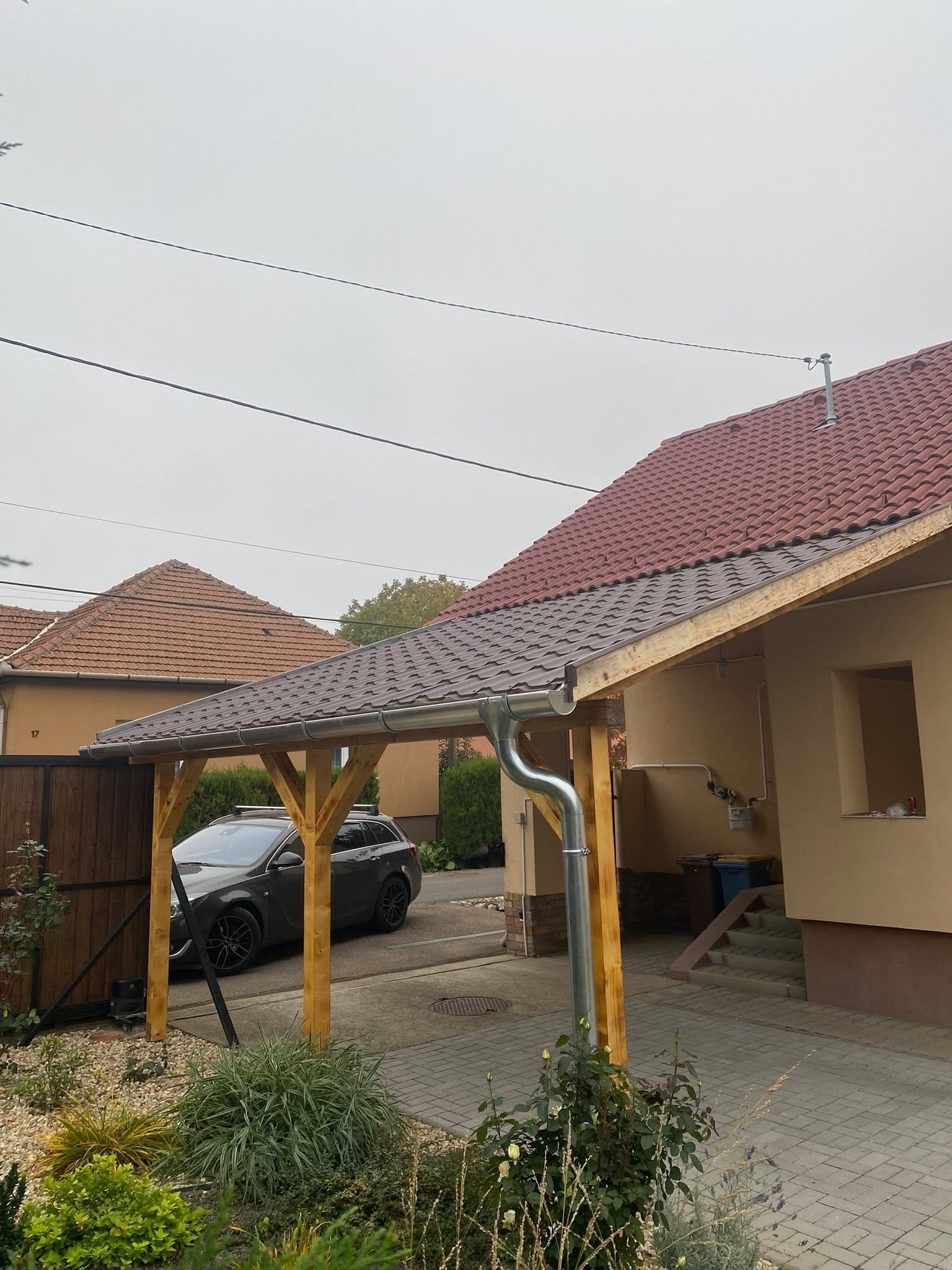 Faszerkezetes carport tetőszerkezete